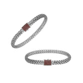 AB-1122-GA-7 Sterling Silver Bracelet With Garnet Q. Jewelry Bali Designs Inc
